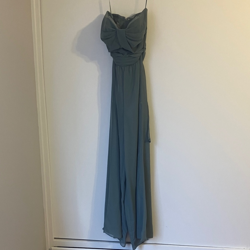 Birdy Grey Strapless Teal Jumpsuit